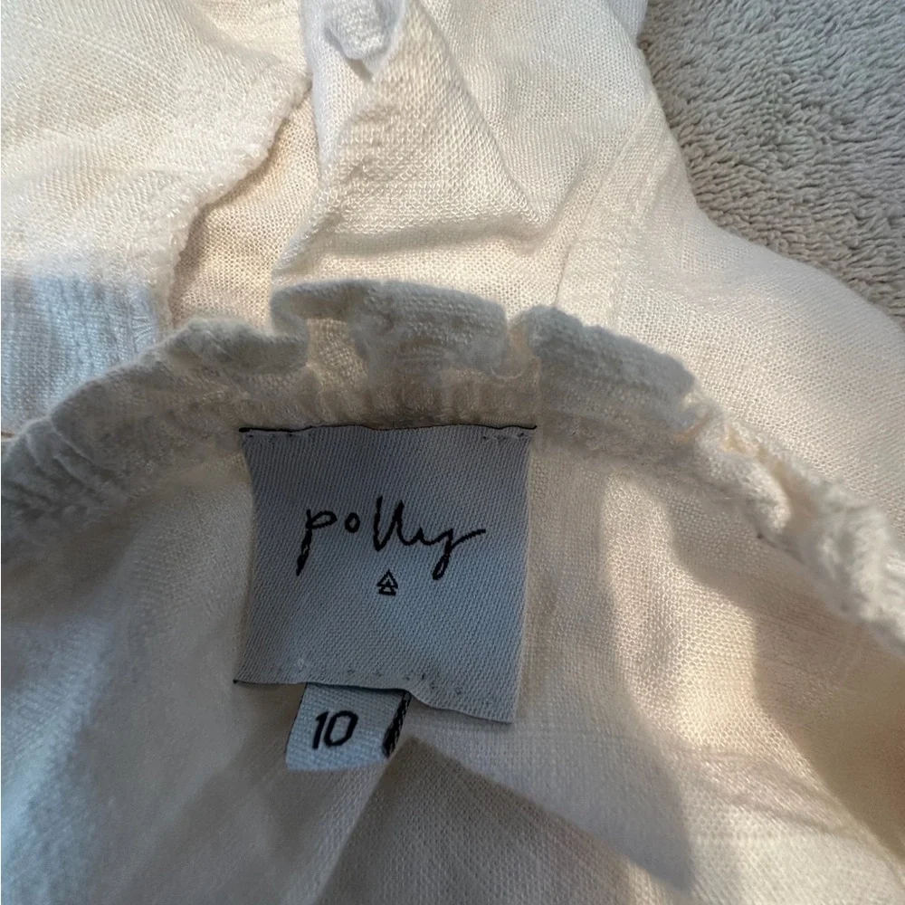 Princess Polly Daphne Linen Spaghetti Strap Ruffle Crop Top in US Size 10